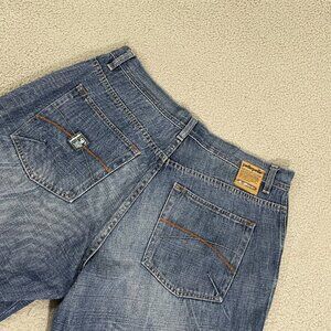 Pelle Pelle Baggy Jorts Men 42 Blue Dark Wash Hip Hop Skater Y2K